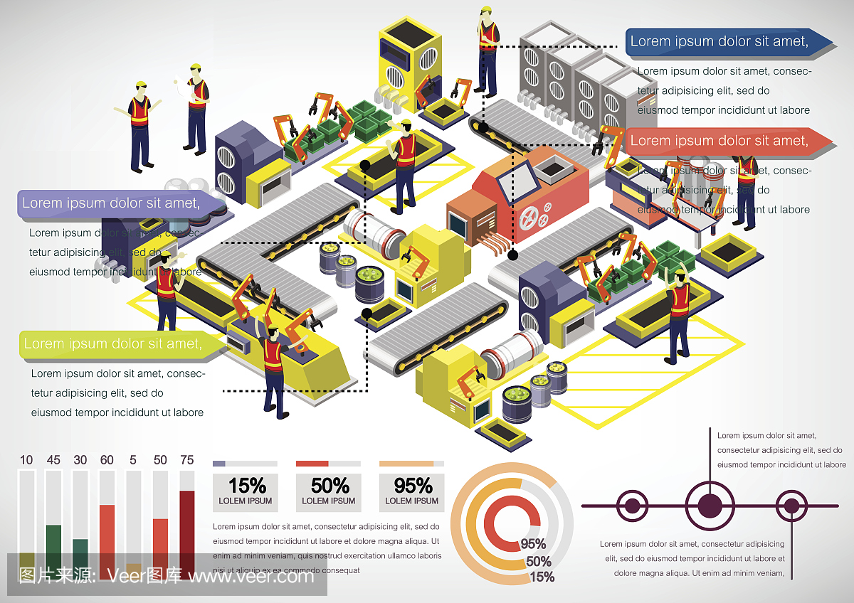 說明信息圖形工廠設(shè)備的概念